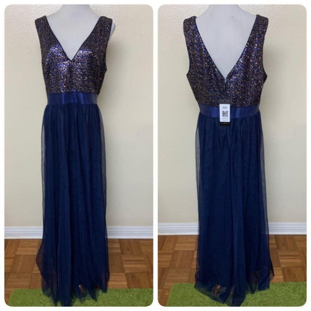Ever Pretty Tulle Skirt Evening Gown Sz 18 Navy